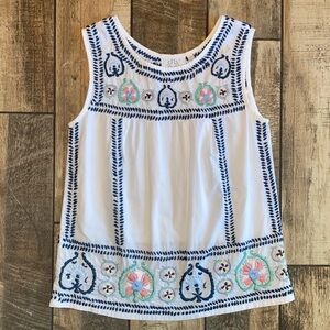 Pomegranate Embroidered Sleeveless Top